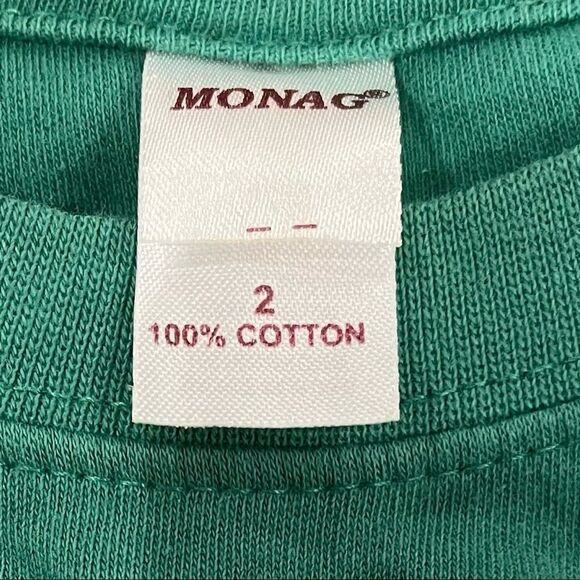 Monag Green long sleeve tee with appliqué Rudolph and Candy Cane Leggings - Picture 5 of 6